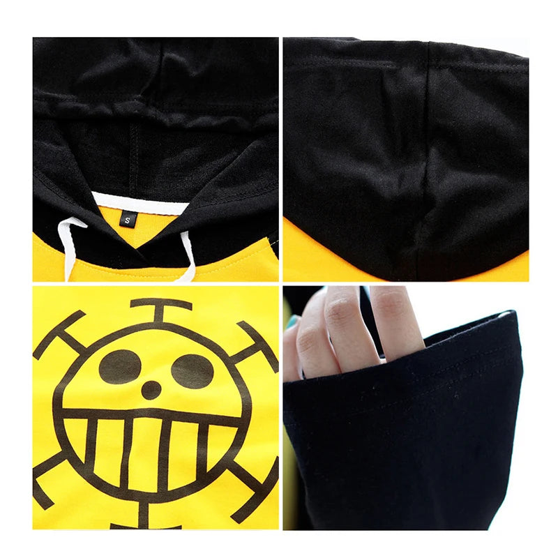 Anime  Trafalgar Law Hoodie Jacket Cosplay Costume Hooded Sweatshirt Long Sleeve Cotton T Shirt Men XXXL Free Shipping
