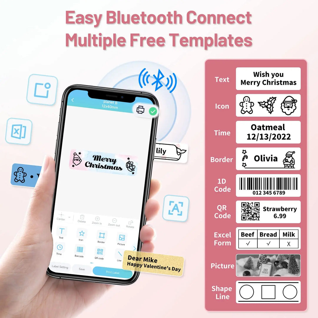 Phomemo Q30 Label Maker Machine Mini Pocket Thermal Label Printer DIY Date Sticker Wireless Label Machine Various Label Paper