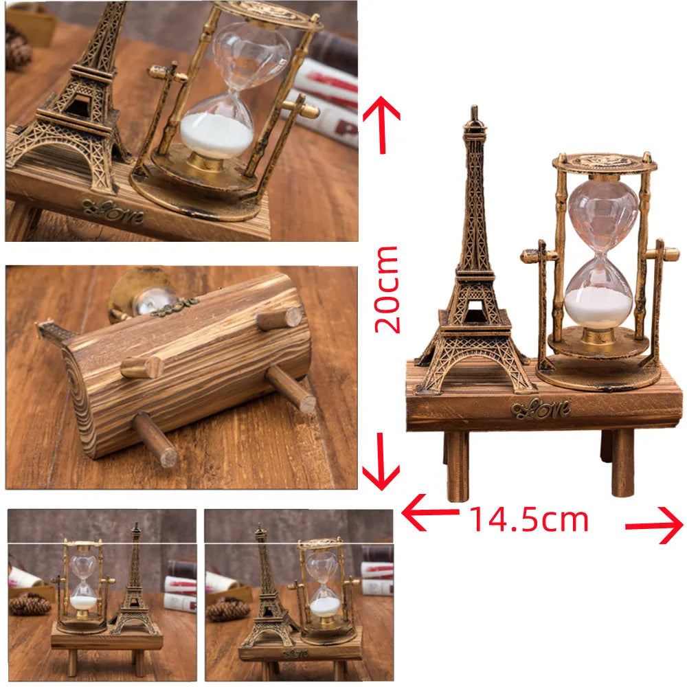 Vintage Hourglass home accessories luxury home decoration room Rotating Metal Sandglass office desk accessories Sand Clock Timer