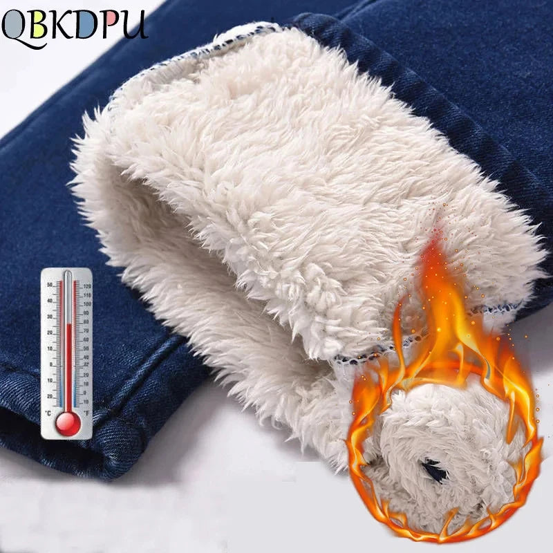 Winter Lambwool Fluff Pencil Jeans Super Warm Women Fleece Lined Skinny Denim Pants Casual High Waist Thicken Stretch Vaqueros