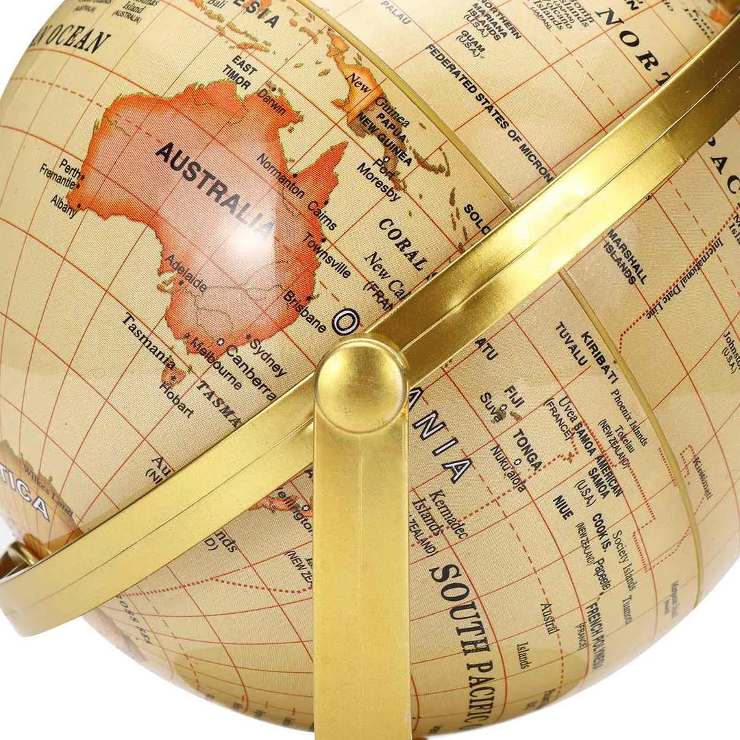 Retro World Globe Decoration Terrestrial Globe World Map Globe Modern Home Decor Geography Education Office Desk Accessories