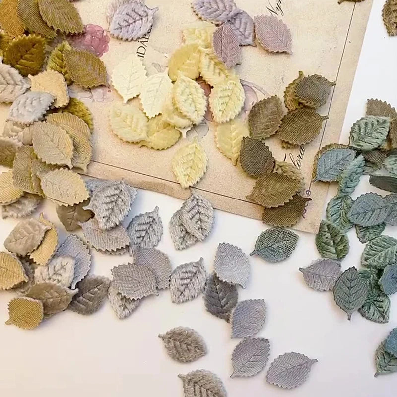 20Pcs Fake Tree Leaf Mini Velvet Artificial Leaves For Wedding Home Decorations DIY Handmade Wreath Scrapbooking Craft Accessory