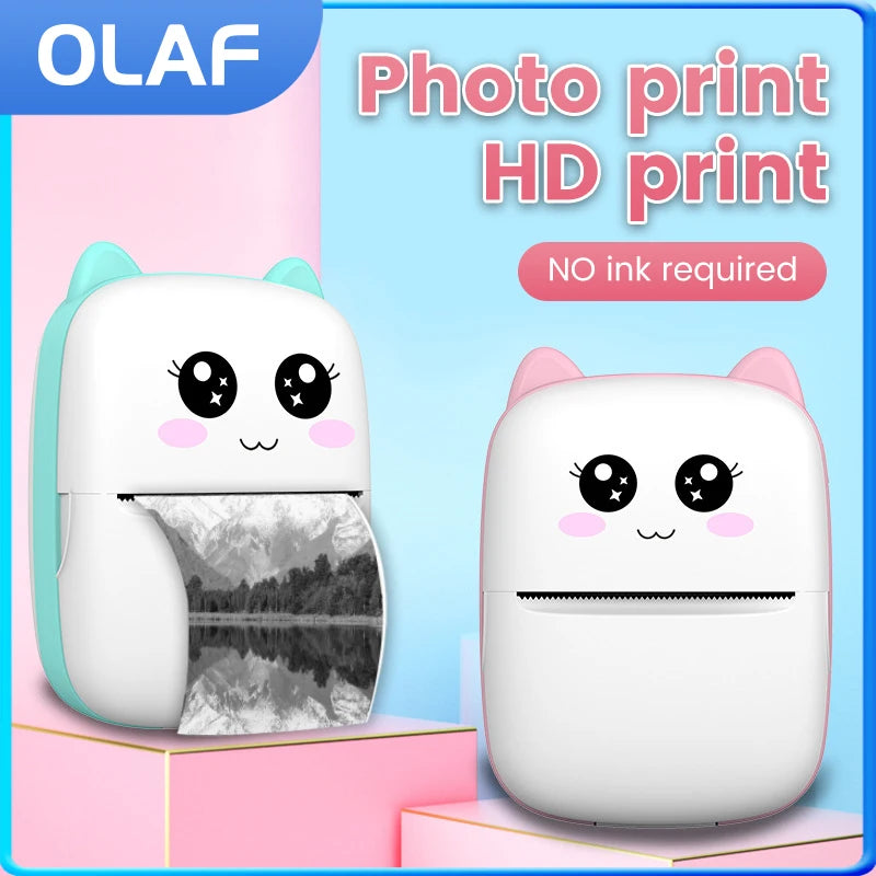 Mini Label Printer Portable Thermal Printer Self-adhesive Sticker Paper Color Paper Wireless Bluetooth Photo Print For Cellphone