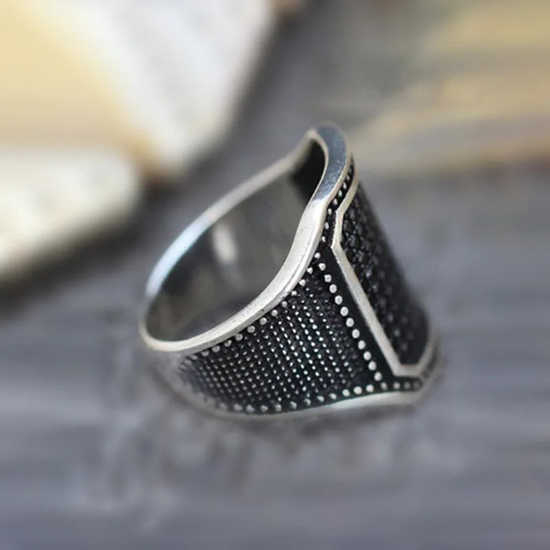 Mens Jewellery Vintage Black Rings for Men Boyfriend Ring Engagement Wedding Punk Party Anniversary Jewelry Father's Day Gift