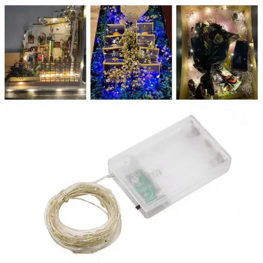 HHLZYH Copper Wire LED String Lights 10M 20M 30M Holiday Lighting Fairy Garland for Christmas Tree Wedding Party Decoration